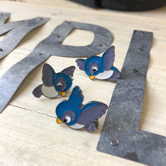 Jewelry - Princess Bluebirds set of 3 pins